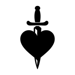 Dagger Through Heart Silhouette.