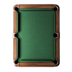 Billiard table top view isolated on transparent background