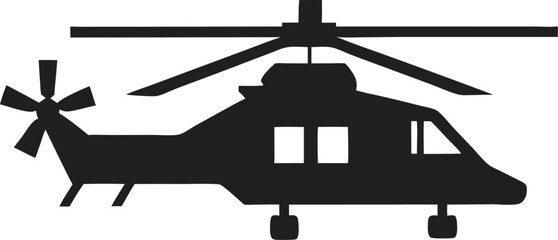 Helicopter of silhouette on a white background. Vector illustration.