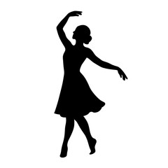 Graceful Dance in Silhouette. vector: Ideal for use as a tattoo, icon, web graphic design, and infographic concepts.