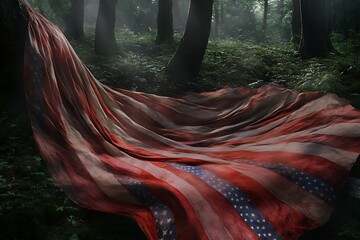 close up shot of the american flag