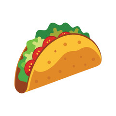 Delicious taco vector art on a clean white background perfect for menus, blogs, and food designs. High quality, scalable graphic for culinary themed projects.