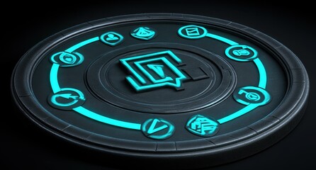 Circular Interface with Connected Icons