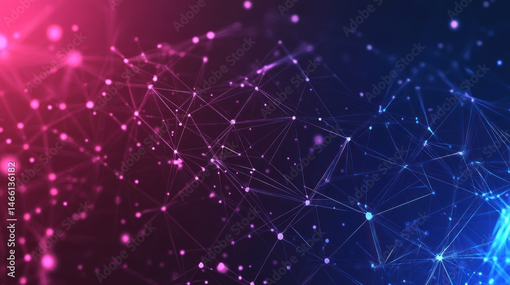 Poster abstract network of interconnected points and lines