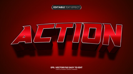 Action 3D editable text effect