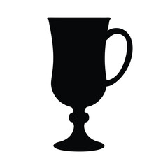 hot toddy vector silhouette icon, black and white illustration of drinks.