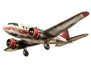 Fototapete Alte Flugzeuge vintage airplane side view historical aircraft old airplane isolated dakota studio shot vintage propeller plane  © NaimulHassan