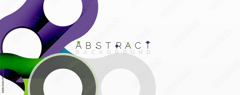 Poster modern abstract design. overlapping circles, vibrant colors, gray accents. clean aesthetic, simple c