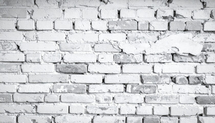 Old vintage white brick wall texture with rustic feel, showcasing various shades of white and gray. This background adds character and depth to any design project