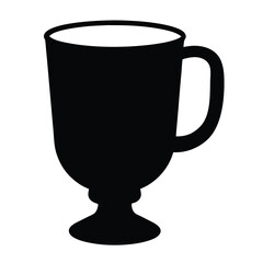 irish coffee vector silhouette icon, black and white illustration of drinks.