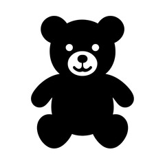 Minimalist Teddy Bear Silhouette. vector: Ideal for use as a tattoo, icon, web graphic design, and infographic concepts.