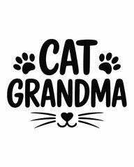 Cat Grandma Design with Paws and Whiskers for Grandmothers