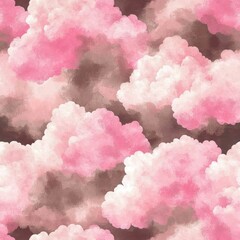 Naklejka premium Pink and Brown Cloud Pattern
