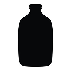 kombucha bottle vector silhouette icon, black and white illustration of drinks.