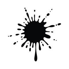 Abstract Black Ink Blot Splatter Design Element