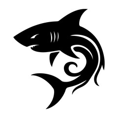 Tribal Shark Silhouette Design. vector(.eps): Ideal for use as a tattoo, icon, web graphic design, and infographic concepts.