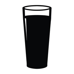 lemonade glass vector silhouette icon, black and white illustration of drinks.