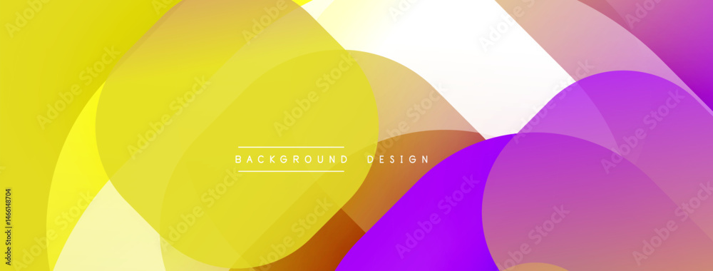 Poster Abstract colorful shapes overlap. Vibrant gradients create modern design. Smooth transitions, dynamic composition. Background features bright hues.