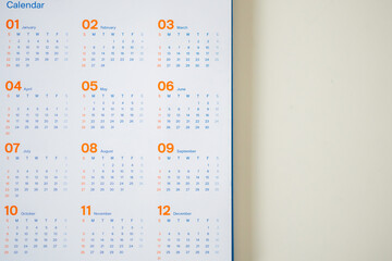 calendar page date background business planning appointment meeting concept