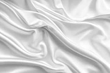 Naklejka premium Smooth, flowing white silk fabric drapes in soft folds