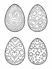 Eggs line art artistic drawing of simple egg form.eps