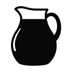 sangria pitcher vector silhouette icon, black and white illustration of drinks.
