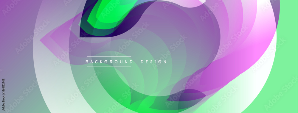 Poster Abstract fluid shapes, vibrant colors blend. Modern design, dynamic composition, smooth gradients create visual interest. Background features soft lighting effects.