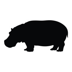 Hippopotamus Silhouette Vector Illustration Graphic Design