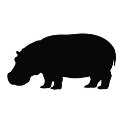 Hippopotamus Silhouette Vector Illustration Graphic Design