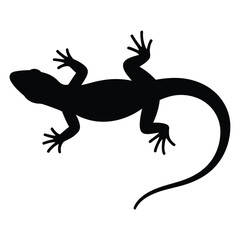 Black Silhouette of a Lizard Reptile Animal Icon