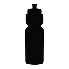 water bottle vector silhouette icon, black and white illustration of drinks.
