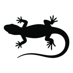 Black Silhouette of a Lizard Reptile Animal Icon