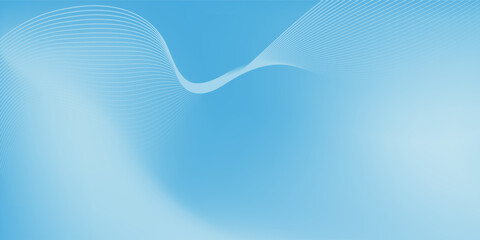 Abstract blue gradient background with shining lines waves. Minimalist background for banner, poster, cover, brochure, flyer, website modernn blue