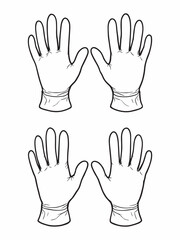 Obraz premium Exam gloves line art clear elegant medical illustration.eps