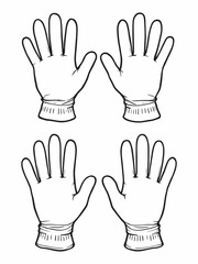 Exam gloves line art simple clean design style.eps
