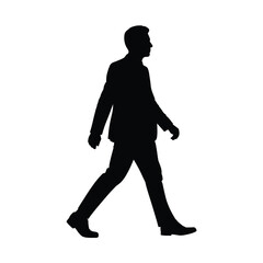 Silhouette of a Man Walking in a Business Suit