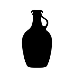 apple cider vector silhouette icon, black and white illustration of drinks.