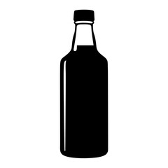 cold brew bottle vector silhouette icon, black and white illustration of drinks.