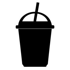 cold brew coffee vector silhouette icon, black and white illustration of drinks.
