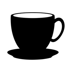espresso cup vector silhouette icon, black and white illustration of drinks.