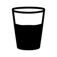 espresso shot vector silhouette icon, black and white illustration of drinks.