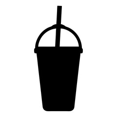 frappuccino vector silhouette icon, black and white illustration of drinks.