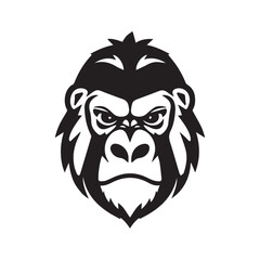 Face of gorilla isolated on white. Vector concept illustration