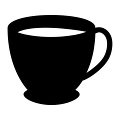 herbal tea vector silhouette icon, black and white illustration of drinks.
