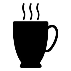hot buttered rum vector silhouette icon, black and white illustration of drinks.