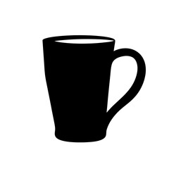 hot toddy vector silhouette icon, black and white illustration of drinks.
