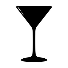 martini shaker vector silhouette icon, black and white illustration of drinks.