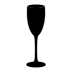 mimosa glass vector silhouette icon, black and white illustration of drinks.
