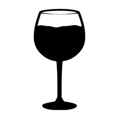 sangria glass vector silhouette icon, black and white illustration of drinks.