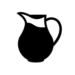 sangria pitcher vector silhouette icon, black and white illustration of drinks.